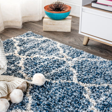 Susa Ogee Moroccan Trellis Shag Area Rug